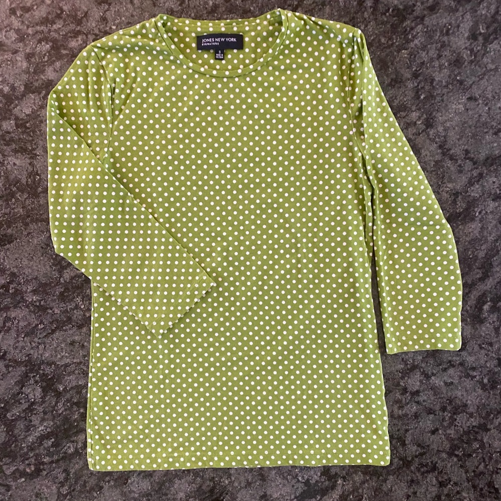 Jones New York signature women’s cotton blend top, 3/4 sleeves, size S
